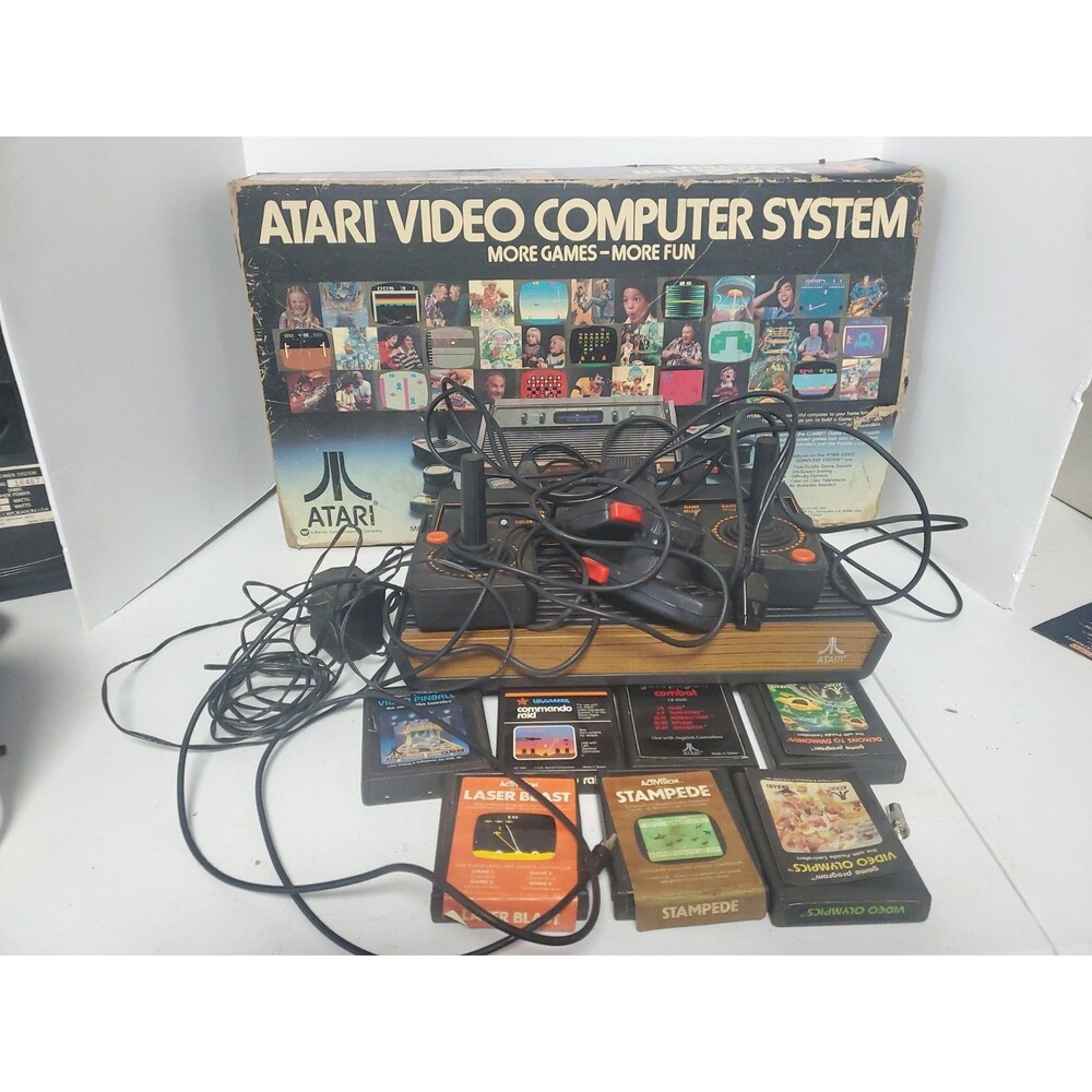Original Atari 2600 Starter Set: Console w/ 7 Classic Games And Box Read